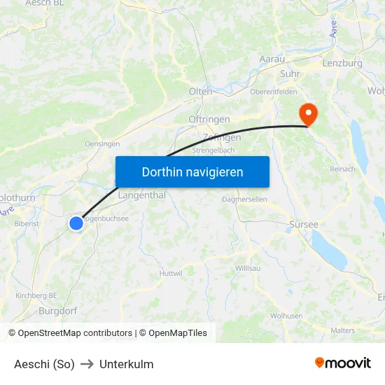 Aeschi (So) to Unterkulm map
