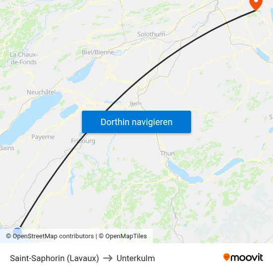 Saint-Saphorin (Lavaux) to Unterkulm map