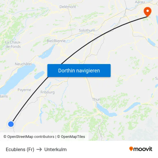Ecublens (Fr) to Unterkulm map