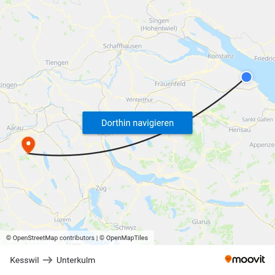 Kesswil to Unterkulm map