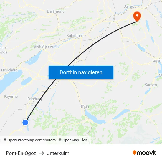 Pont-En-Ogoz to Unterkulm map