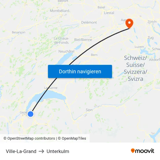Ville-La-Grand to Unterkulm map