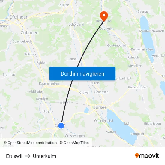 Ettiswil to Unterkulm map