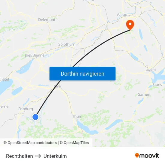Rechthalten to Unterkulm map