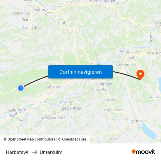 Herbetswil to Unterkulm map