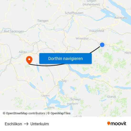 Eschlikon to Unterkulm map