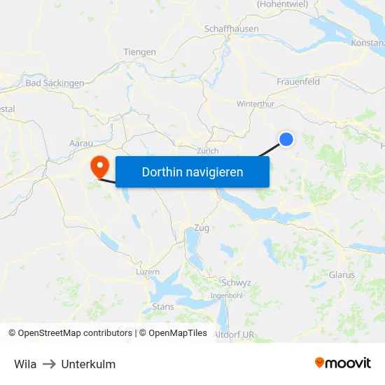 Wila to Unterkulm map