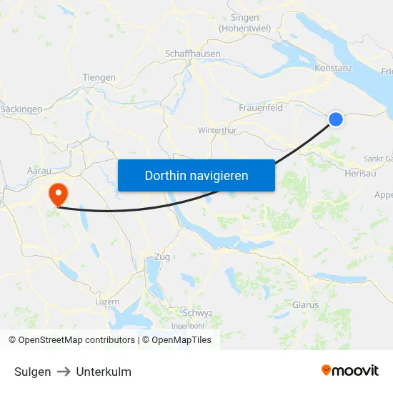 Sulgen to Unterkulm map
