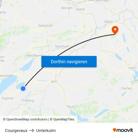 Courgevaux to Unterkulm map