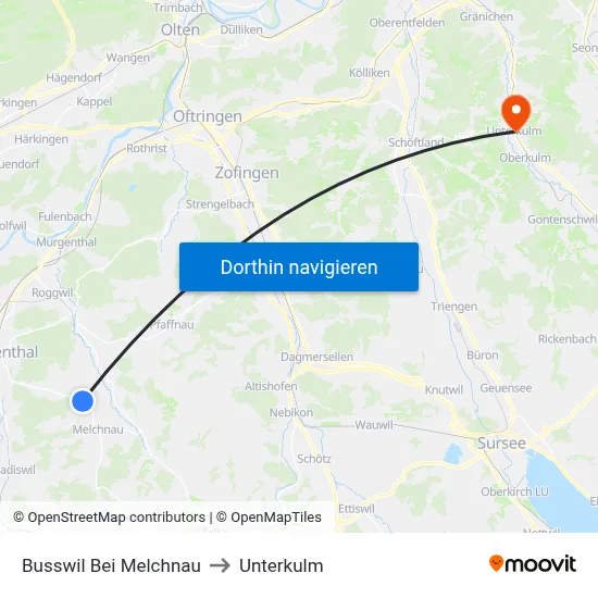 Busswil Bei Melchnau to Unterkulm map
