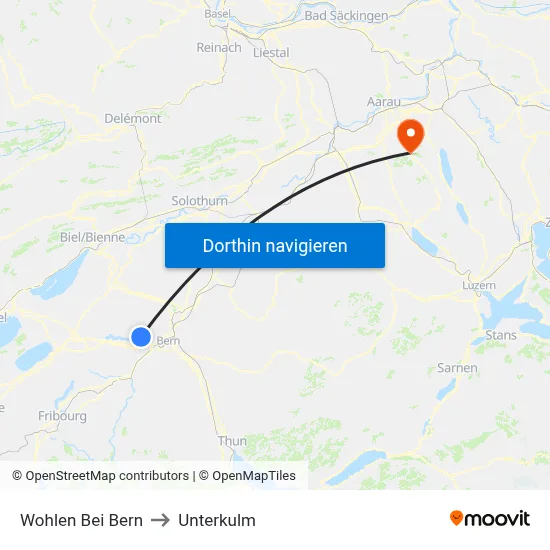 Wohlen Bei Bern to Unterkulm map