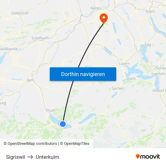 Sigriswil to Unterkulm map