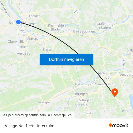 Village-Neuf to Unterkulm map