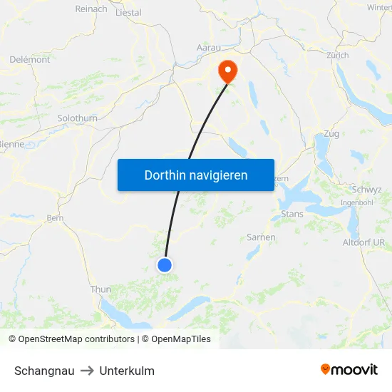 Schangnau to Unterkulm map