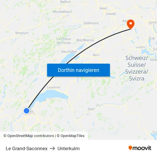 Le Grand-Saconnex to Unterkulm map