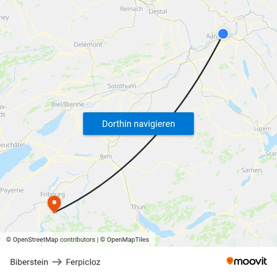 Biberstein to Ferpicloz map