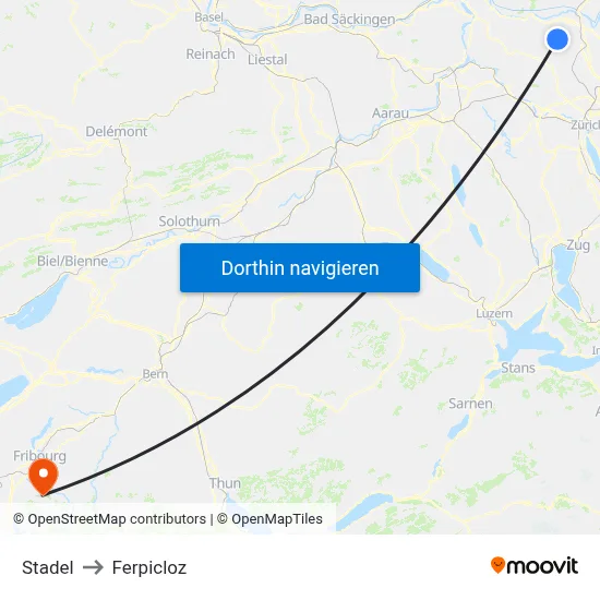Stadel to Ferpicloz map