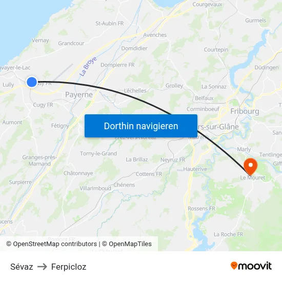 Sévaz to Ferpicloz map