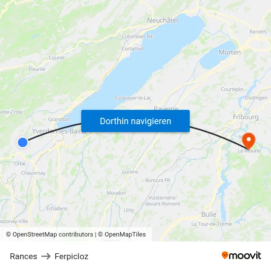Rances to Ferpicloz map