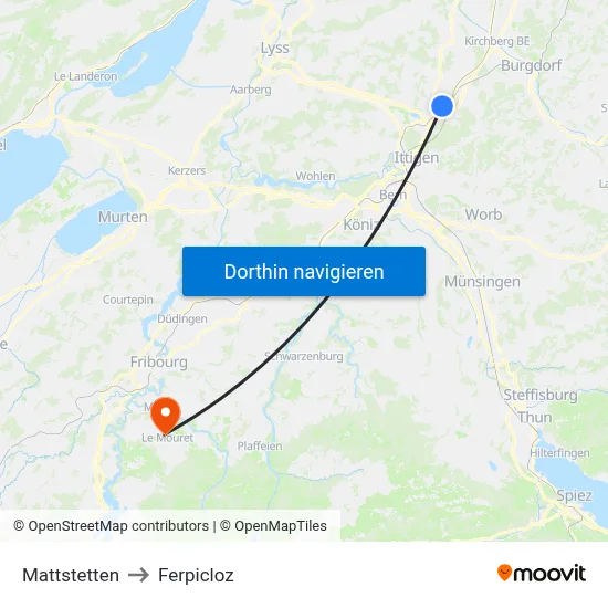 Mattstetten to Ferpicloz map