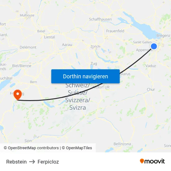 Rebstein to Ferpicloz map