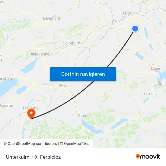 Unterkulm to Ferpicloz map