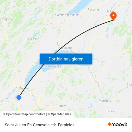 Saint-Julien-En-Genevois to Ferpicloz map