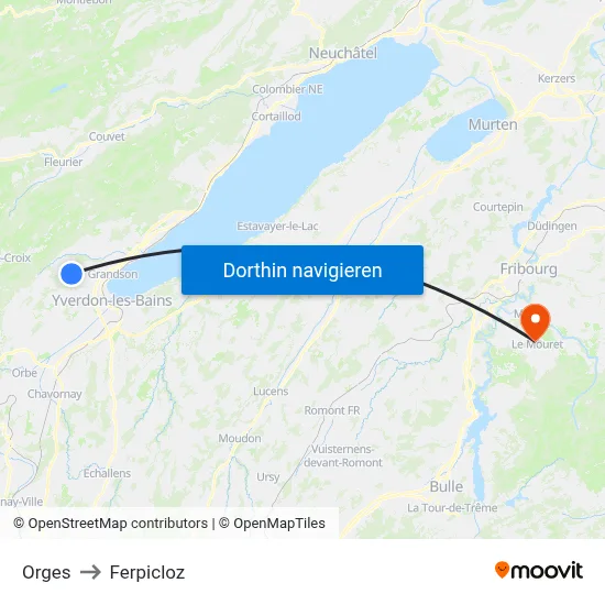 Orges to Ferpicloz map