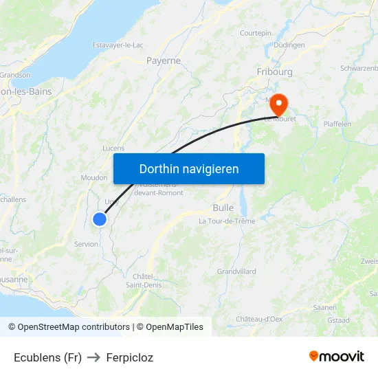Ecublens (Fr) to Ferpicloz map