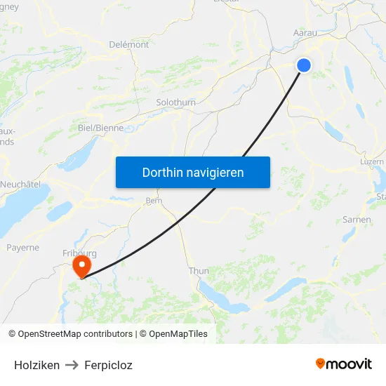 Holziken to Ferpicloz map