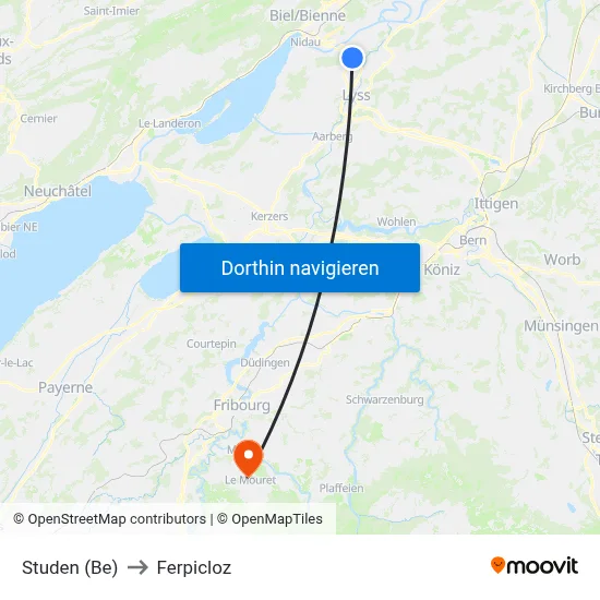 Studen (Be) to Ferpicloz map
