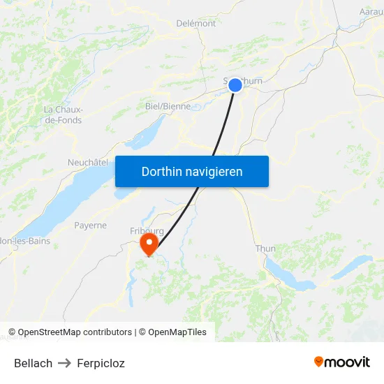 Bellach to Ferpicloz map