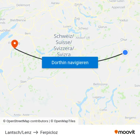 Lantsch/Lenz to Ferpicloz map