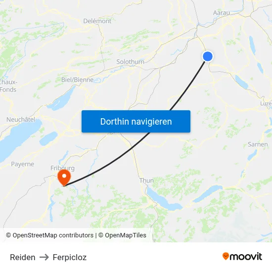 Reiden to Ferpicloz map