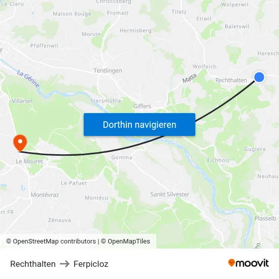 Rechthalten to Ferpicloz map