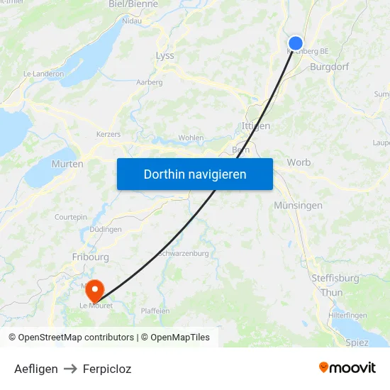 Aefligen to Ferpicloz map