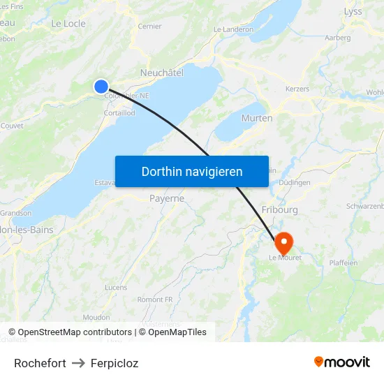 Rochefort to Ferpicloz map