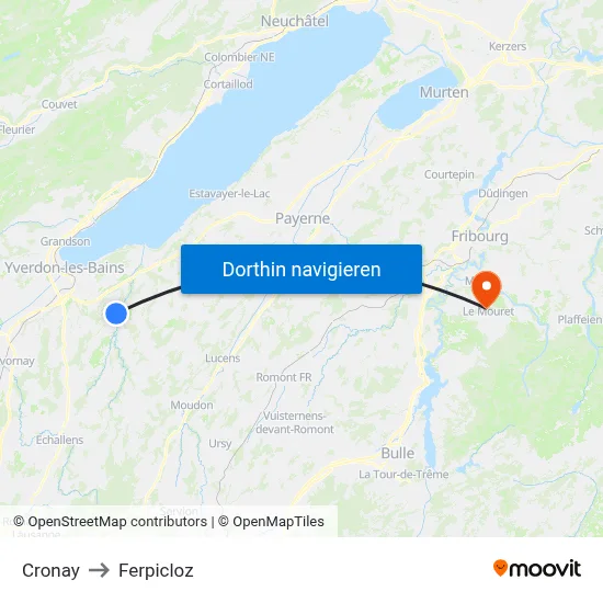 Cronay to Ferpicloz map