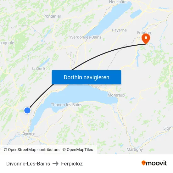 Divonne-Les-Bains to Ferpicloz map