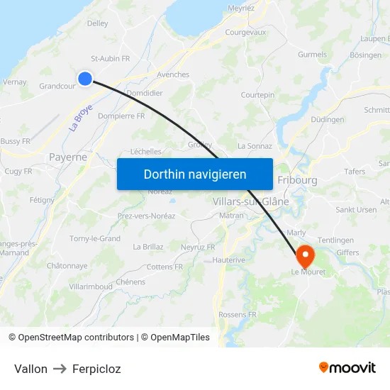 Vallon to Ferpicloz map
