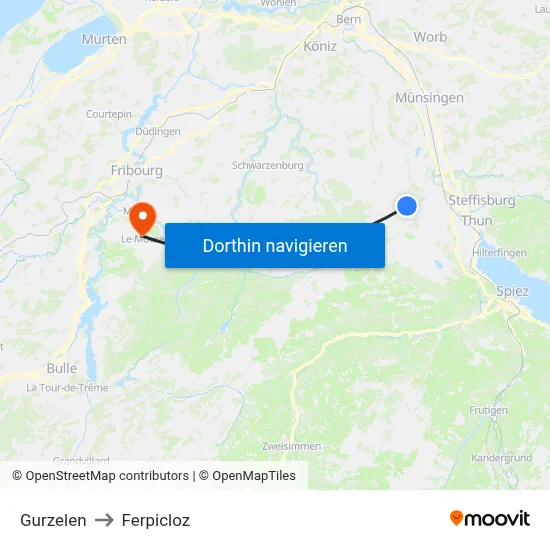 Gurzelen to Ferpicloz map