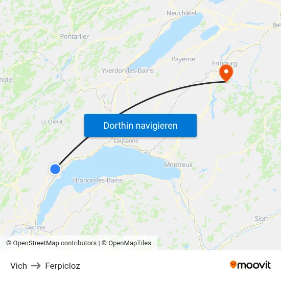 Vich to Ferpicloz map