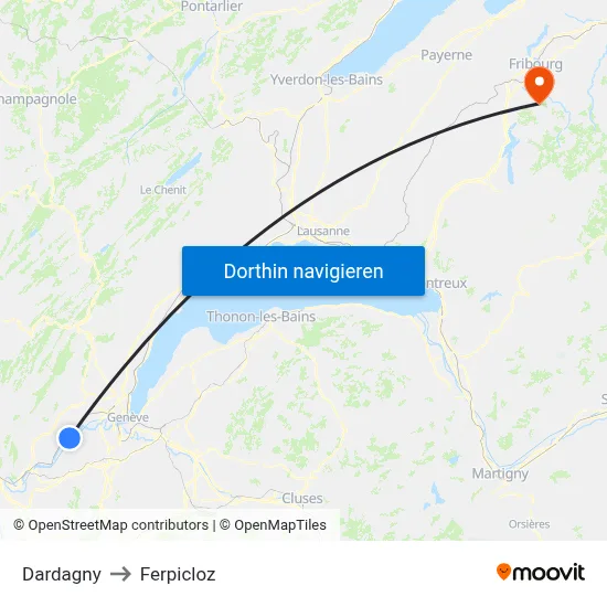 Dardagny to Ferpicloz map
