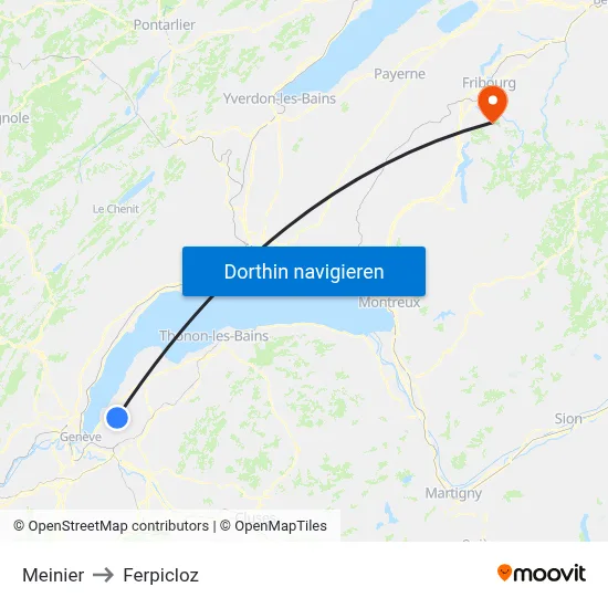 Meinier to Ferpicloz map