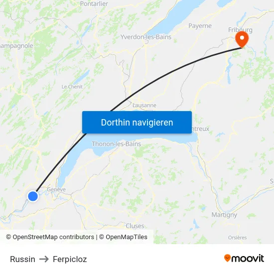 Russin to Ferpicloz map