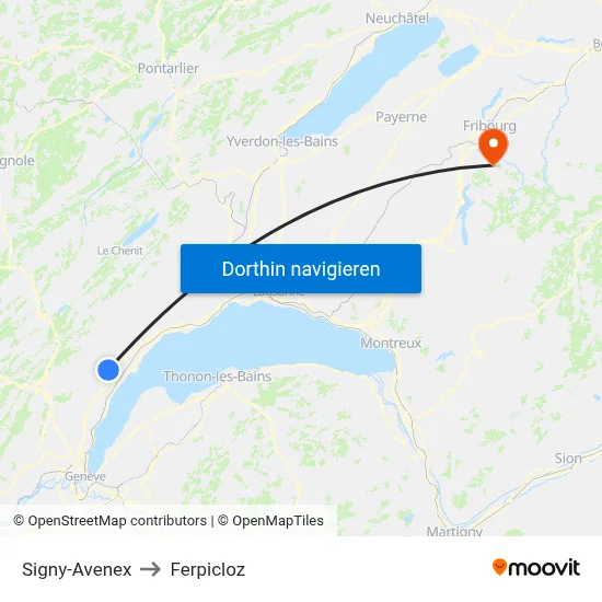 Signy-Avenex to Ferpicloz map