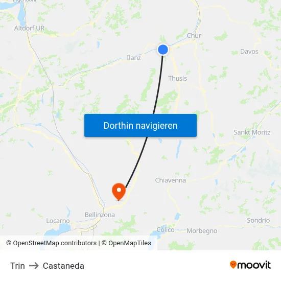 Trin to Castaneda map