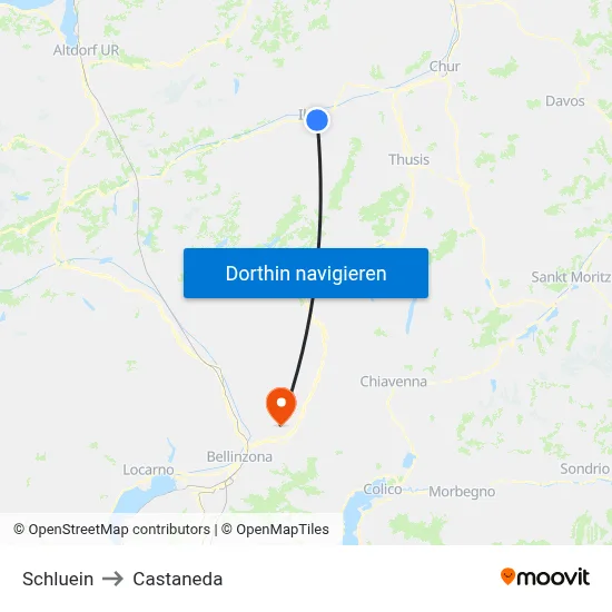 Schluein to Castaneda map