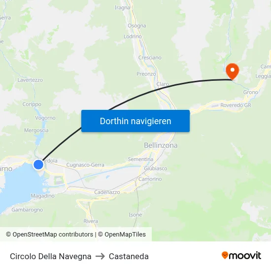 Circolo Della Navegna to Castaneda map