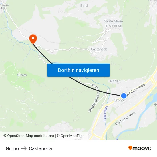 Grono to Castaneda map